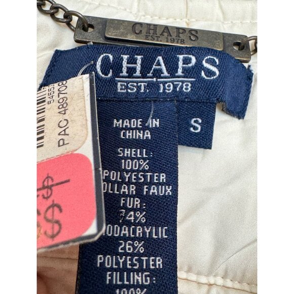 Chaps Puffer Vest Women S Cream Polyester Lightweight Sleeveless Insulated Jacke - Picture 4 of 4